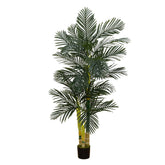 Nearly Natural front view highlighting full palm silhouette and instant tropical style