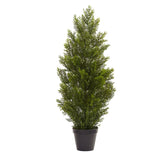 Nearly Natural front view showing lifelike cedar pine and instant room greenery
