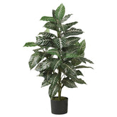 Nearly Natural front view of zebra plant showing striped leaves and tall silhouette for bold decor