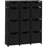 NEATERIZE front view of assembled 12-cube cabinet showing neat storage and easy access