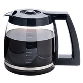 NelsMich front view glass carafe shows clear markings and reliable pouring