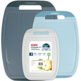 Neoflam cutting boards front packaging showing three sizes and benefits