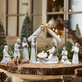 NEROSUN front view of nativity set showing all pieces and timeless design