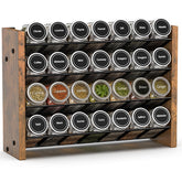 NESAPTO front view of 4-tier spice rack showing organized jars and quick access