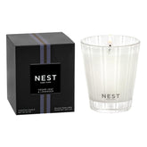 NEST New York candle front packaging showing product and elegant stripes, enhances decor