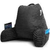 Nestl front view showing full dark grey backrest and plush arms for better posture