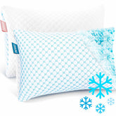 Nestl two pillows front view showing plush cool sleep support