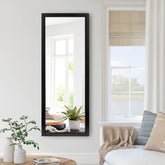 NeuType front view of 43x16 mirror showing sleek black frame and full-length reflection benefit