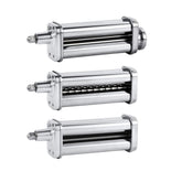 NEVKU front packaging showing full 3-piece pasta attachment set and gift-ready box benefit