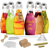 Nevlers front packaging showing six teardrop bottles and included tools for convenient bottling
