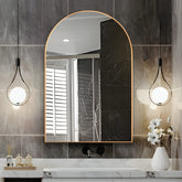 NEUWEABY gold arched mirror front view brightens room