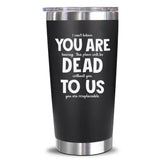 NewEleven tumbler front view showing sleek black finish and practical gift appeal