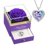 NEWNOVE WILDLOVE front view of gift box showing rose and necklace, elegant presentation benefit