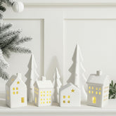 Newtay front packaging showing the ceramic village set and safe delivery benefit
