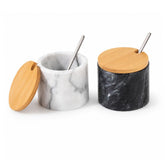 NHKRTE front view of white and black marble cellars showing clear contrast and style