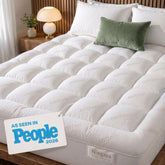 Niagara Sleep Solution front view showing topper on California King bed, improves comfort