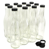nicebottles front view of clear 12oz bottles showing clean presentation and easy labeling