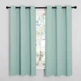 NICETOWN front view of aqua blue blackout curtains showing full panel benefit