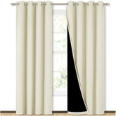NICETOWN beige drape front view showing full panels and neutral decor benefit privacy