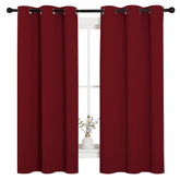 NICETOWN front view of burgundy blackout panels shows elegant full coverage