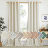 NICETOWN front view of two packaged linen panels showing ready-made set and coverage