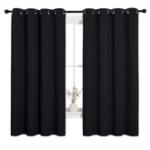 NICETOWN front view showing both black panels and grommet tops for easy hanging