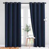 NICETOWN front panel view showing navy color and clean grommet header for polished look