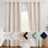 NICETOWN front view showing grommet linen curtains and easy installation benefit
