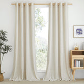 NICETOWN front view of two linen panels showing color and fit