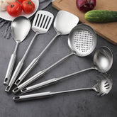 NIITAWH front view of full 6-piece stainless steel set for durable everyday use