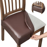 NILUOH front view of coffee seat covers showing neat packaged set and benefit of easy replacement