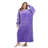 NIMOJIRO front view wearable blanket hoodie showing full coverage and warmth