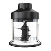 Ninja Power Chopper front view showing bowl and lid, easy compact prep
