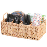 Niuirt front view showing woven water hyacinth and tidy compartments for easy serving