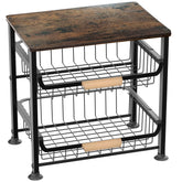 NiuYichee front view of 3-layer basket showing compact organization benefit