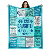 NIVAY front view of blanket packaging showing wording and cozy gift appeal