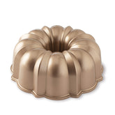 Nordic Ware front view showing toffee finish and classic Bundt shape for even baking