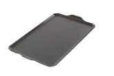 Nordic Ware griddle front view showing full two-burner cooking area and edge, highlights capacity