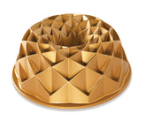 Nordic Ware Jubilee Bundt front view shows ornate design and even browning