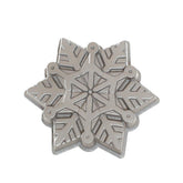 Nordic Ware front view of snowflake pan showing shape and benefit of detailed cakes