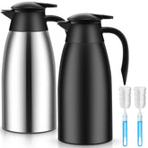 Norme carafe front view showing black and silver finishes and capacity benefit