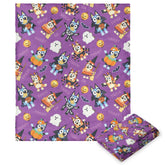 Northwest Bluey throw front view showing Pup Tricks art and vibrant colors for decorative impact
