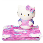 Northwest Hello Kitty front view blanket and hugger set showing cozy design benefit