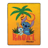 Northwest Stitch throw front design close-up showing vibrant tropical print and comfort