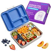 Notes From Me! blue bento front view showing compact leakproof design and durability
