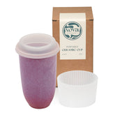NOVA CERAMICS Astral Bloom front view showing unique pink-purple glaze and compact profile benefit