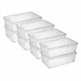 novelinks front view of eight clear bins showing neat pack and visibility benefit
