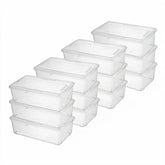 novelinks clear bin front view shows tidy storage and quick visual access