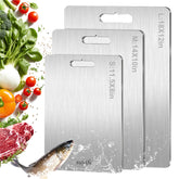 NSLLL titanium cutting board front packaging showing set and sizes for convenience