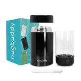 nugbuddy front view showing airtight stainless container and clear benefits